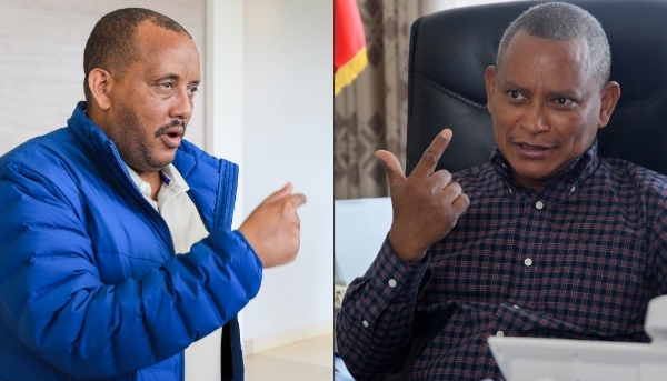 Getachew Reda on 7 November 2022 in Nairobi and Debretsion Gebremichael on 8 June 2019 in Mekele.