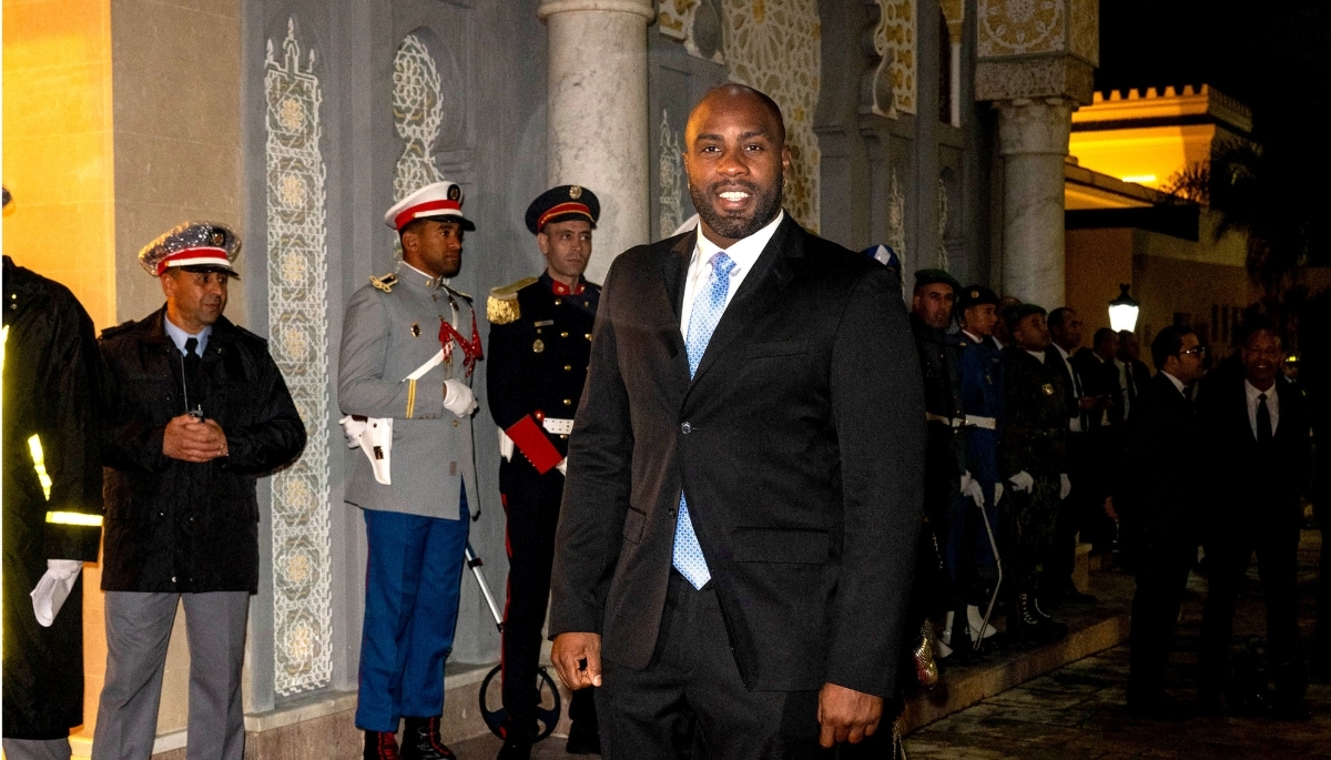 Teddy Riner arriving at the official dinner hosted by King Mohammed VI in honour of Emmanuel Macron and his wife at the royal palace in Rabat, on 29 October 2024.