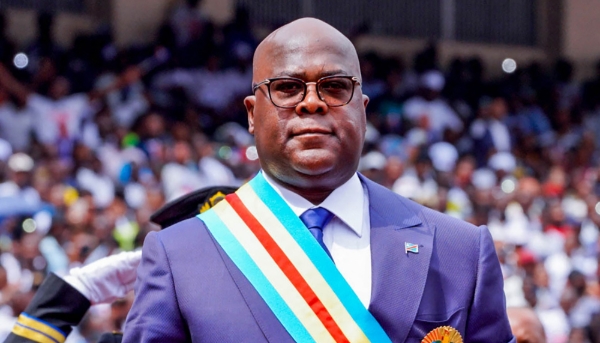 Felix Tshisekedi is sworn in in Kinshasa, on 20 January 2024.