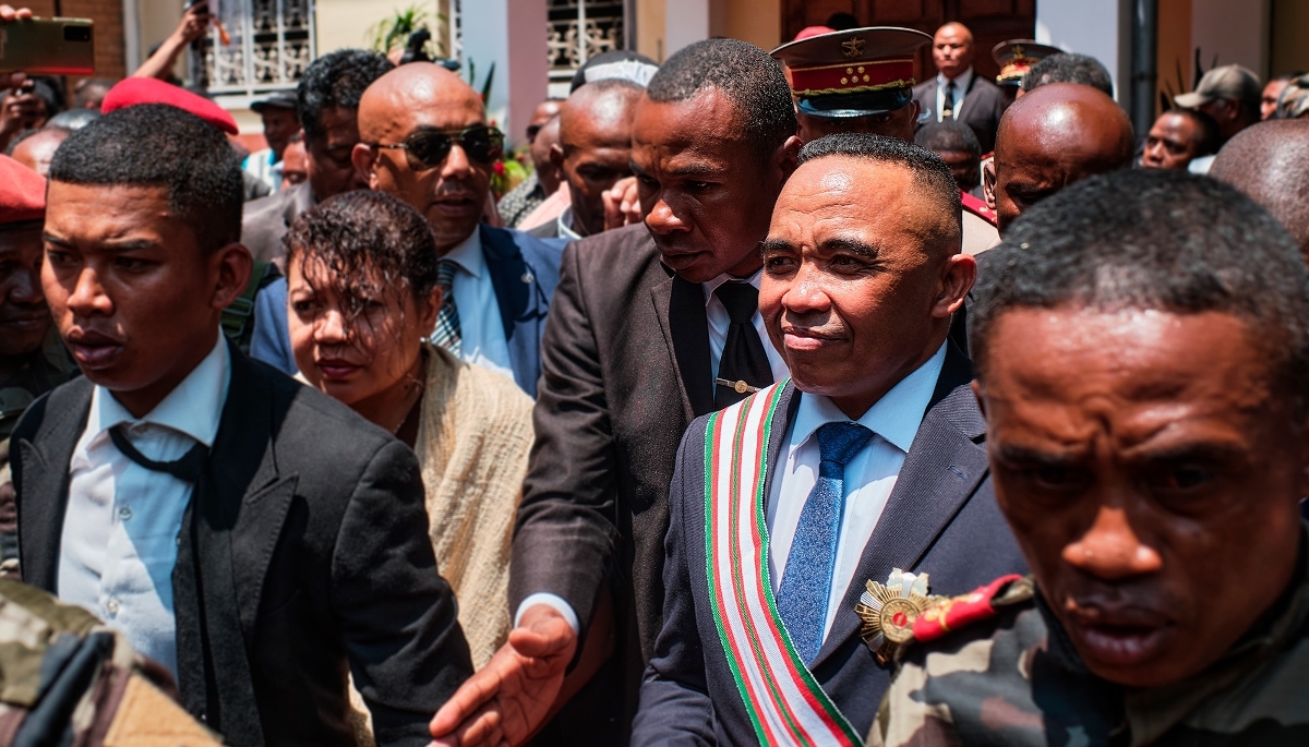 Madagascar's leader, Michael Randrianirina in Antananarivo, in October 2025.