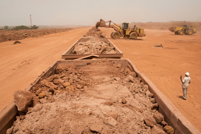 Loading of bauxite from CBG's Sangaredi mine.