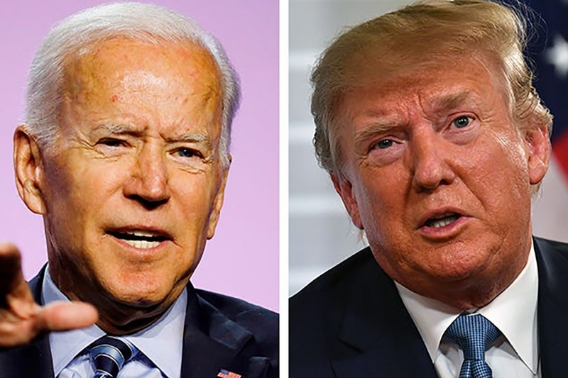 Former vice president Joe Biden and President Donald Trump.
