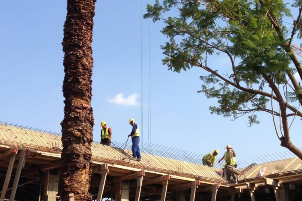 Works on the Bongo family's palace in Marrakesh in 2014, which should be finished in a few months.