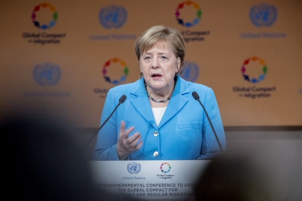 German Chancellor Angela Merkel in Marrakesh, Morocco, in December 2018.