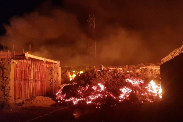 A lava flow in Goma during the eruption of the Nyiragongo volcano, May 22, 2021.