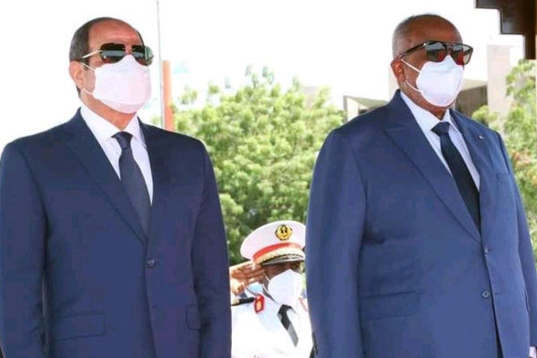 Egyptian President Abdel Fattah al-Sisi and Djiboutian President Ismail Omar Guelleh in Djibouti.