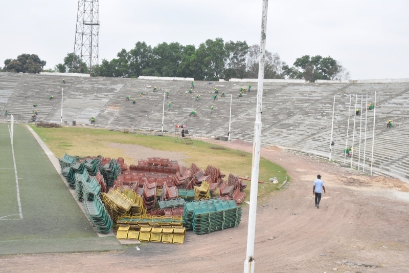 Tata-Raphaël Stadium being remodeled.