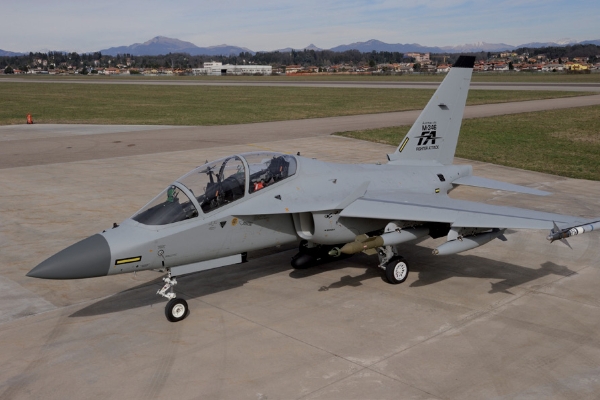 An Aermachi M-346 FA ground attack aircraft.