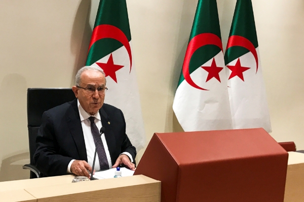 Algeria's foreign minister Ramtane Lamamra speaks during a news conference in Algiers, August 24, 2021.