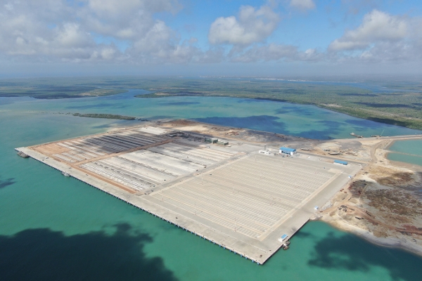 The first berth of the new port of Lamu.