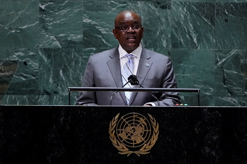 Botswana's president Mokgweetsi Eric Keabetswe Masisi