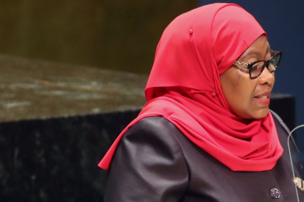 The president of Tanzania, Samia Suluhu Hassan.