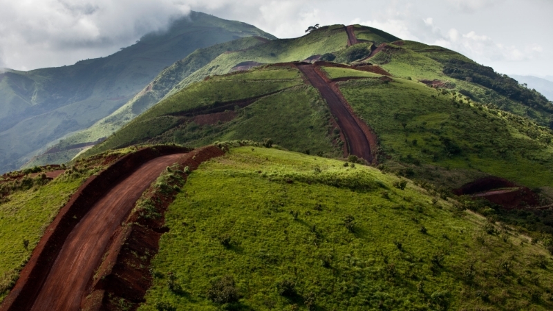 The Simandou range hills.