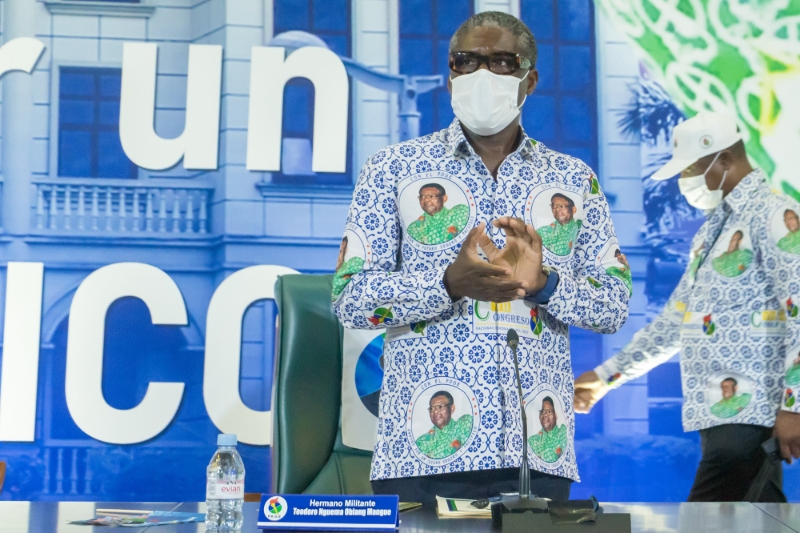 The vice-president of Equatorial Guinea Teodorin Obiang Nguema, during the VIIth Congress of the PDGE.