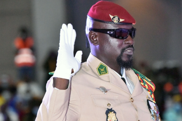 The transitional president of Guinea Col Mamady Doumbouya.