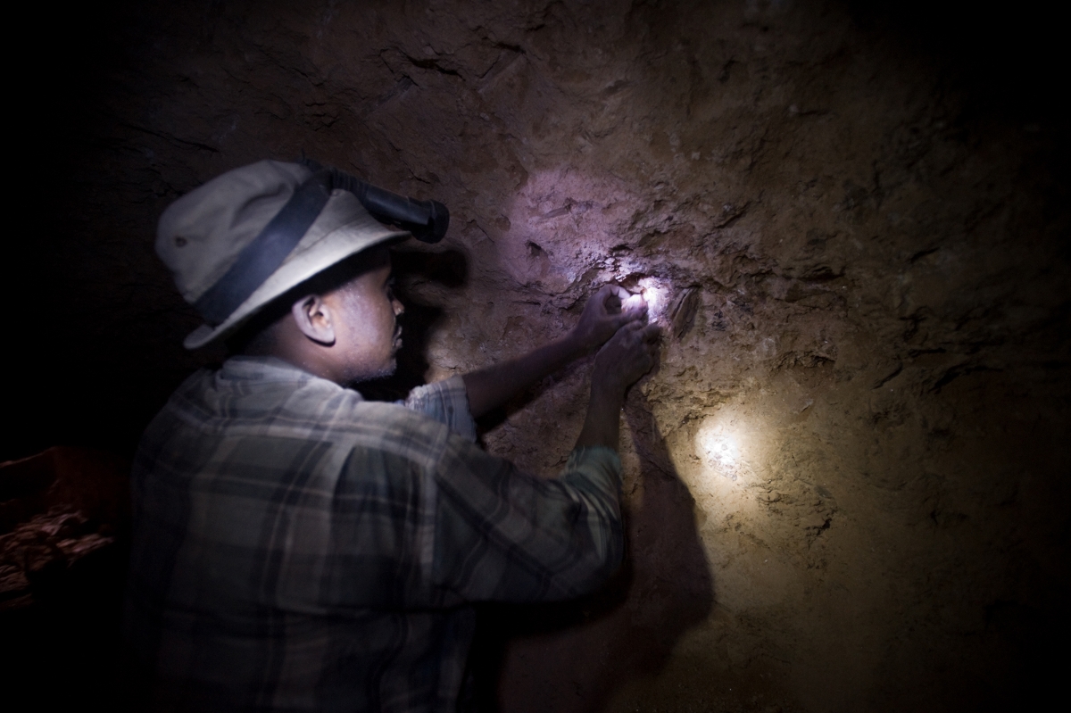 A tanzanite mine in Mirerani, northern Tanzania.