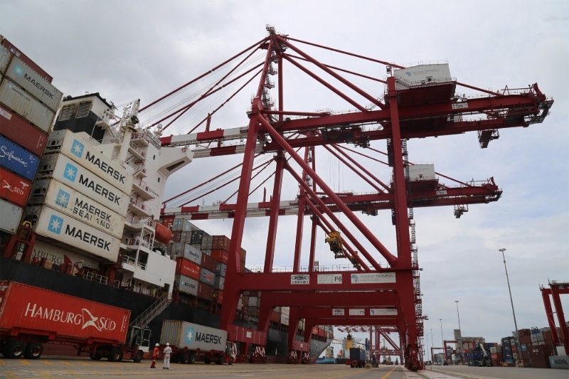 A wharf of the Port of Pointe Noire in the Republic of Congo on 16 December 2019.