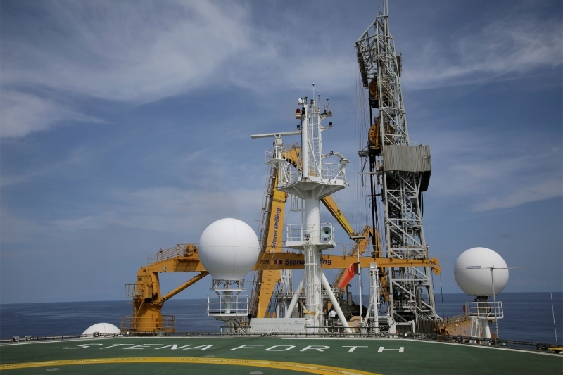 A view of the Stena forth drill rig for Springfield Group, pictured at the sea near Takoradi, Ghana, November 15, 2019.