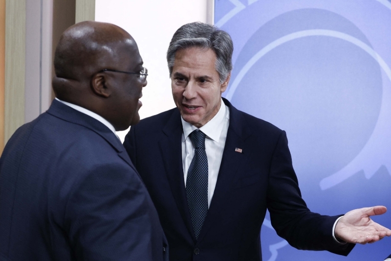 DRC President Félix Tshisekedi and US Secretary of State Antony Blinken.