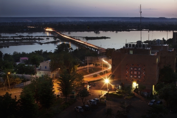 The Kennedy bridge at dusk in Niamey in September 2013.