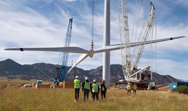 The wind farm under construction in Namaacha.