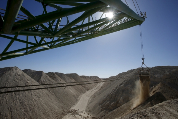 OCP phosphate mine at Boucraa, in the disputed territory of Western Sahara.