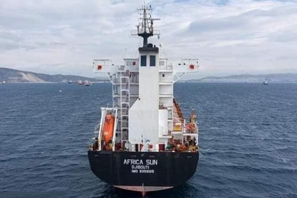 The Africa Sun docked at the Doraleh Container Terminal on 16 July.