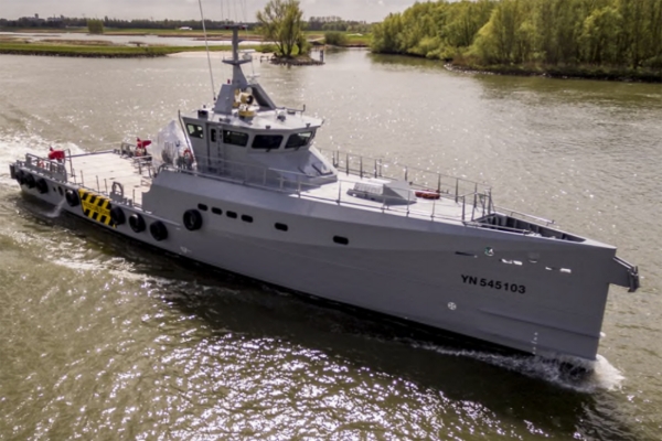 A FCS 408 patrol boat built by Damen Song Cam Shipyard.