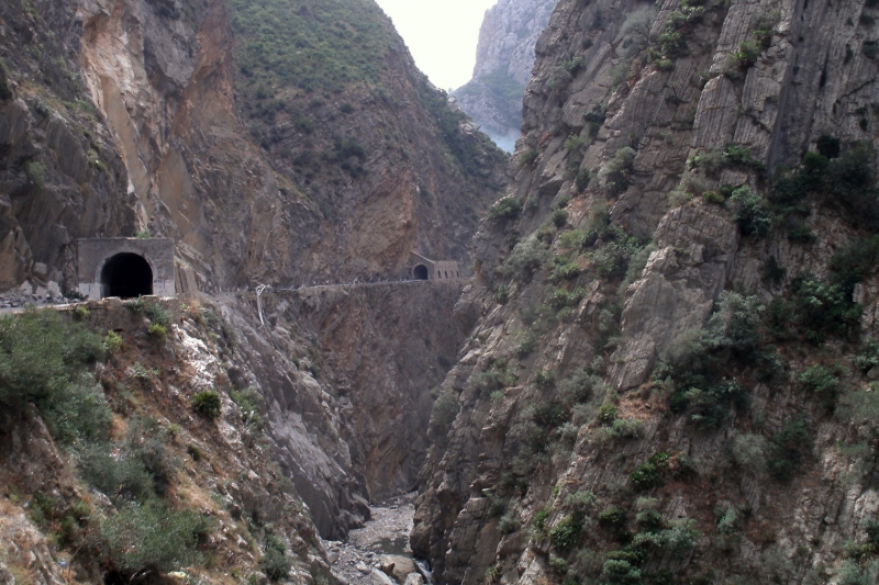 Moutain road in Kherrata Gorge.