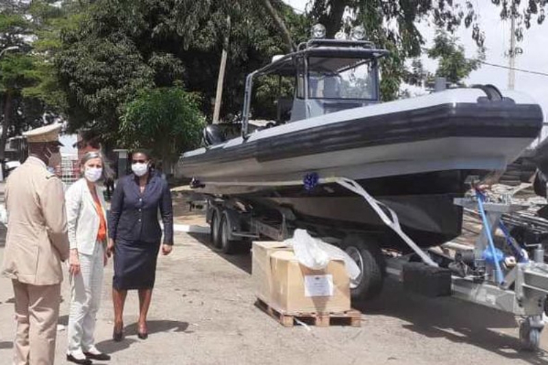 One of the Rafale 1200 type interceptor boats, manufactured by Sillinger.