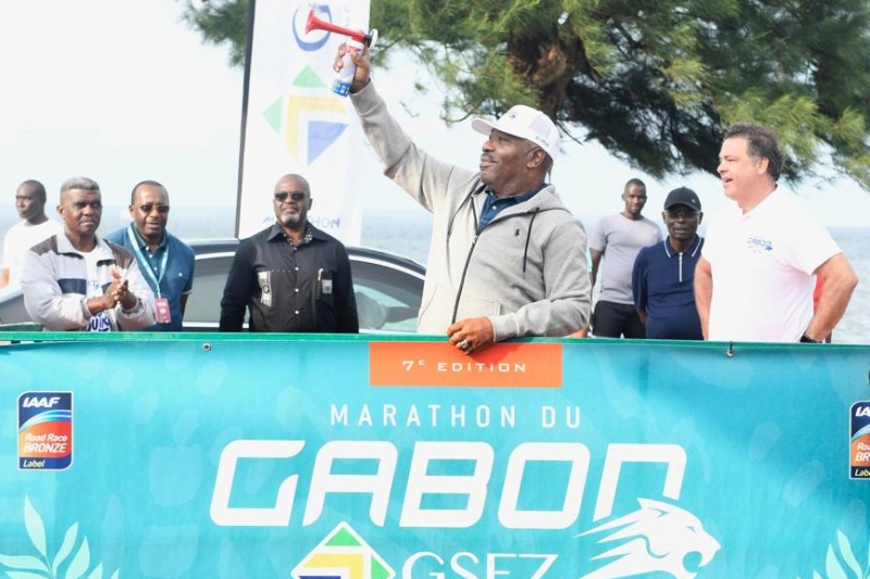 Sébastien Bottari (right) and President Ali Bongo in november2019.