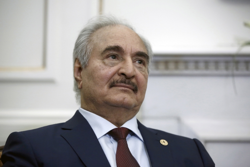 The commander of the Libyan National Army Khalifa Haftar.