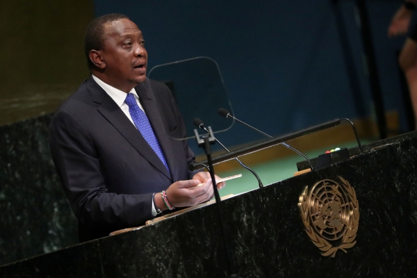 Kenya's President Uhuru Kenyatta during the 73rd United Nations General Assembly.