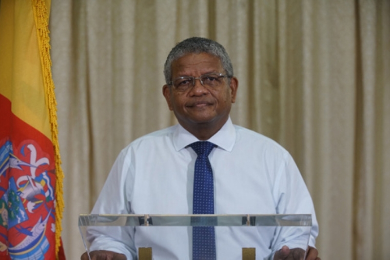 The President of the Republic of Seychelles, during his speech at the One Planet Summit.