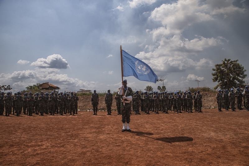 The Gabonese contingent of the Minusca in 2019.