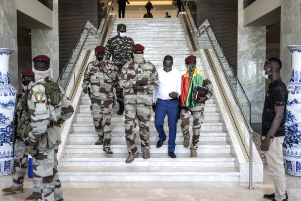 Guinea's president, Colonel Mamadi Doumbouya, in Conakry on 17 September 2021.