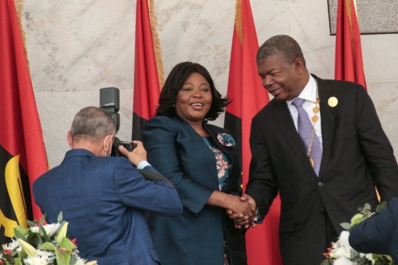 Angolan president João Lourenço (right) and vice president Esperanca Maria Eduardo Francisco da Costa.