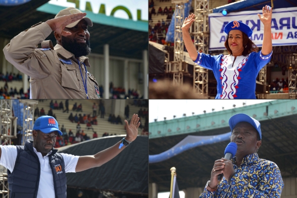 From left to right and clockwise: the outgoing governor of Mombasa, Ali Hassan Joho; MP Esther Passaris; one of the leading figures in the interior counties, Kalonzo Musyoka; Senator Edwin Sifuna.