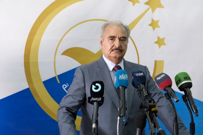 Libya's Khalifa Haftar in Benghazi, Libya, 16 November 2021.