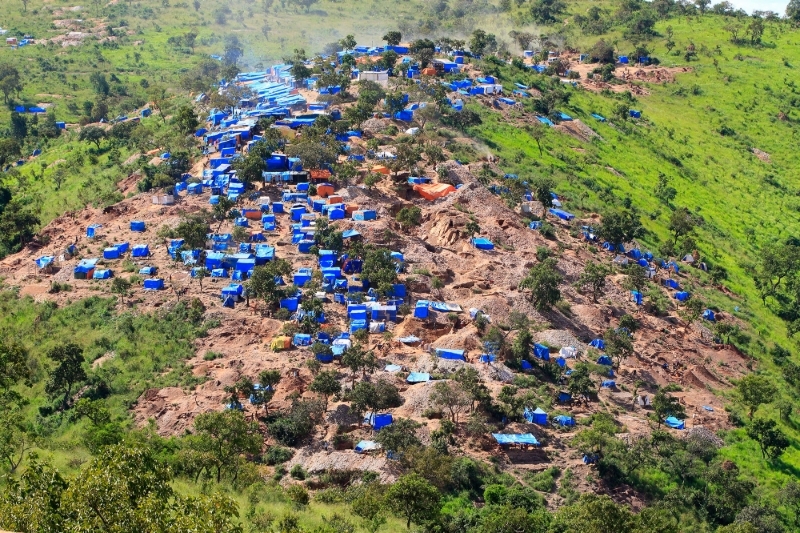 A general view of an open-pit gold mine in Mubende district.