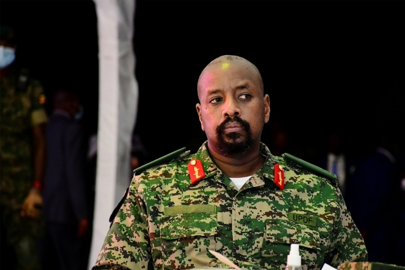 Muhoozi Kainerugaba, the son of Uganda's President Yoweri Museveni, during his birthday party in Entebbe, Uganda, on 7 May 2022.