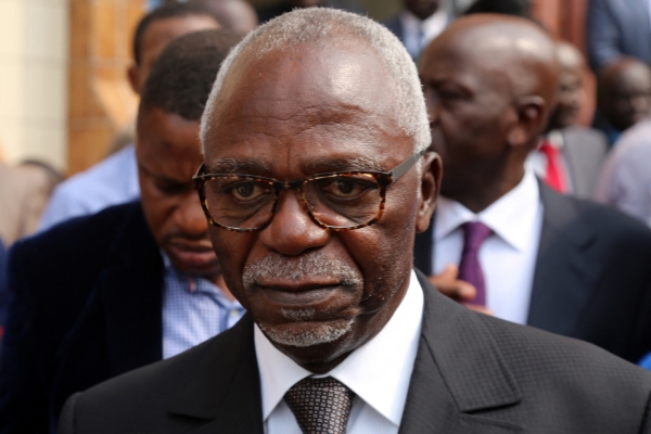 Former chairman of Gabonese national Assembly and candidate for country's presidential election Guy Nzouba Ndama, in Libreville on 24 June 2016.