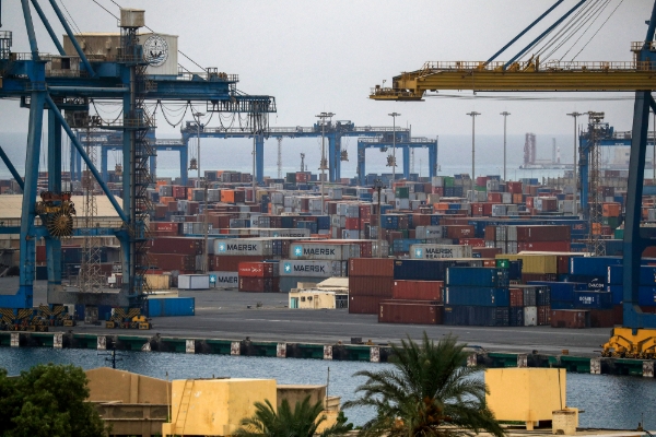 The shipping port of Port Sudan, 9 October 2021.