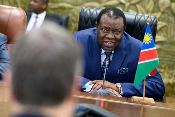 Namibian President Hage Geingob in Windhoek on 5 December 2022