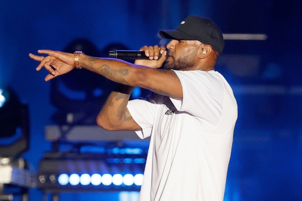 French singer Elie Yaffa aka Booba performs on stage during the 37th edition of the Francofolies festival in La Rochelle, on 15th of July 2022.