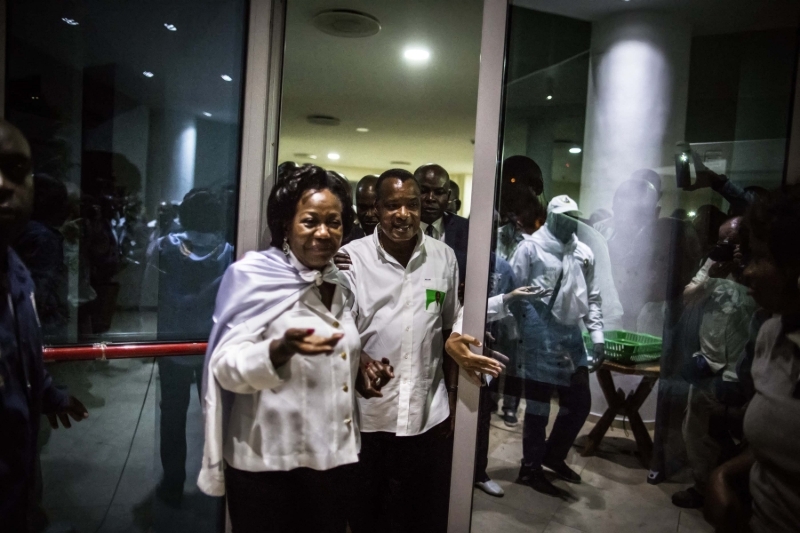 Congolese president Denis Sassou Nguesso with his wife Antoinette.