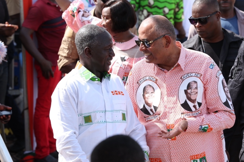 The Speaker of the National Assembly Adama Bictogo and Prime Minister Patrick Achi on 28 May 2023.