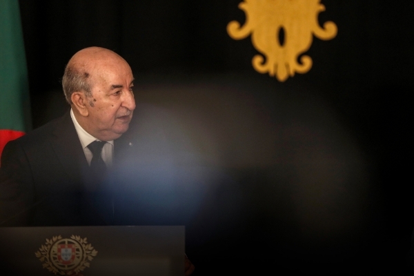 Algeria's president Abdelmadjid Tebboune in Lisbon on 23 May 2023.